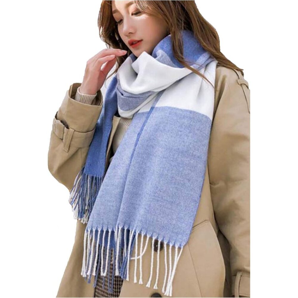 Women's Fashion Scarves Long Shawl Winter Thick Warm Knit Large Plaid Scarf